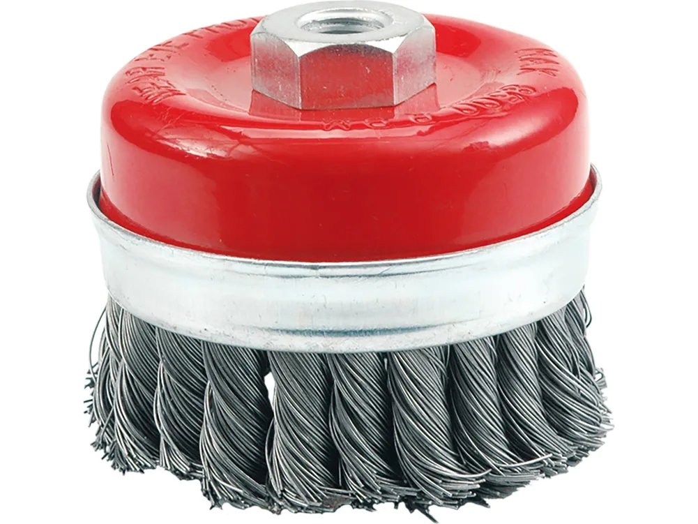 Perie cupă 65 mm, prindere M14, cu toroane din sârmă