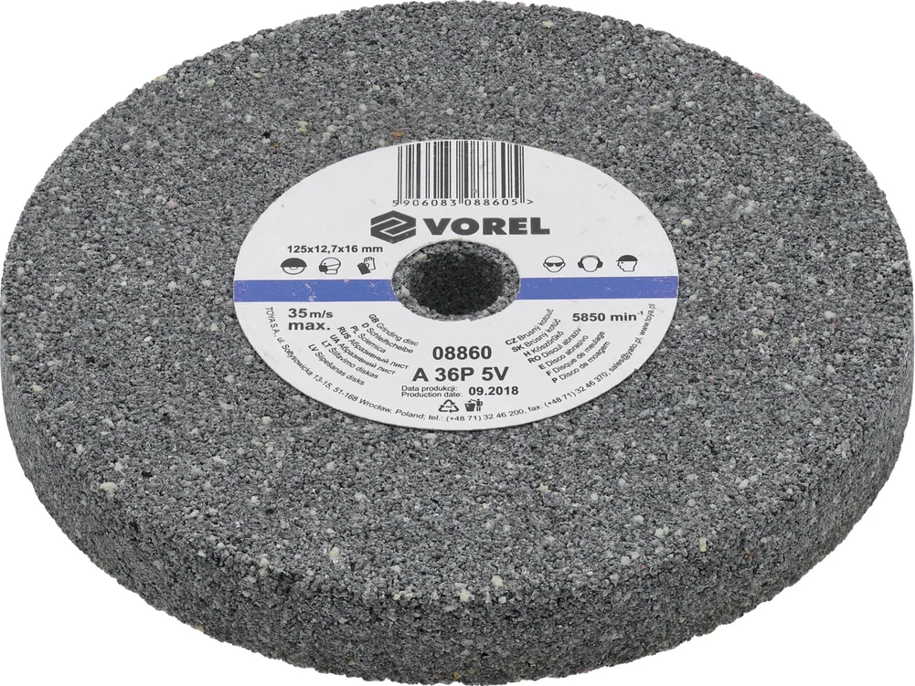 Disc abraziv pentru polizor de banc 125X12.7X17 mm