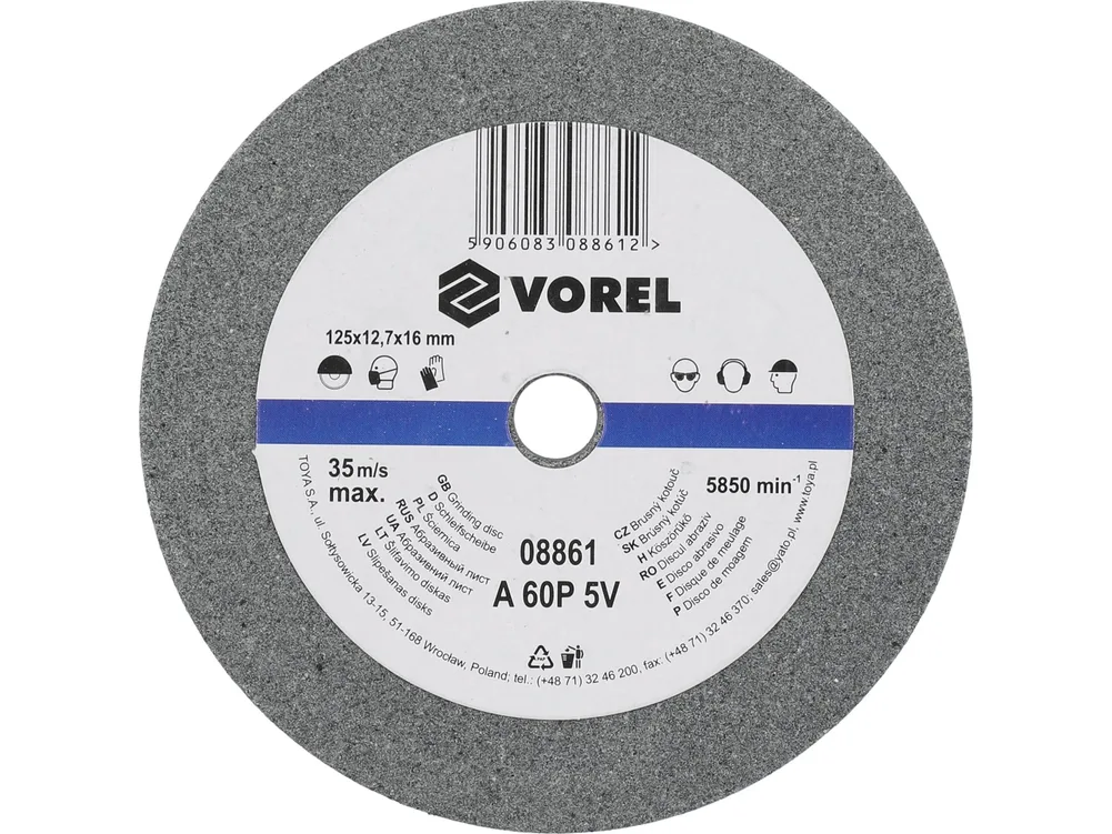 Disc abraziv pentru polizor de banc 125X12.7X17 mm