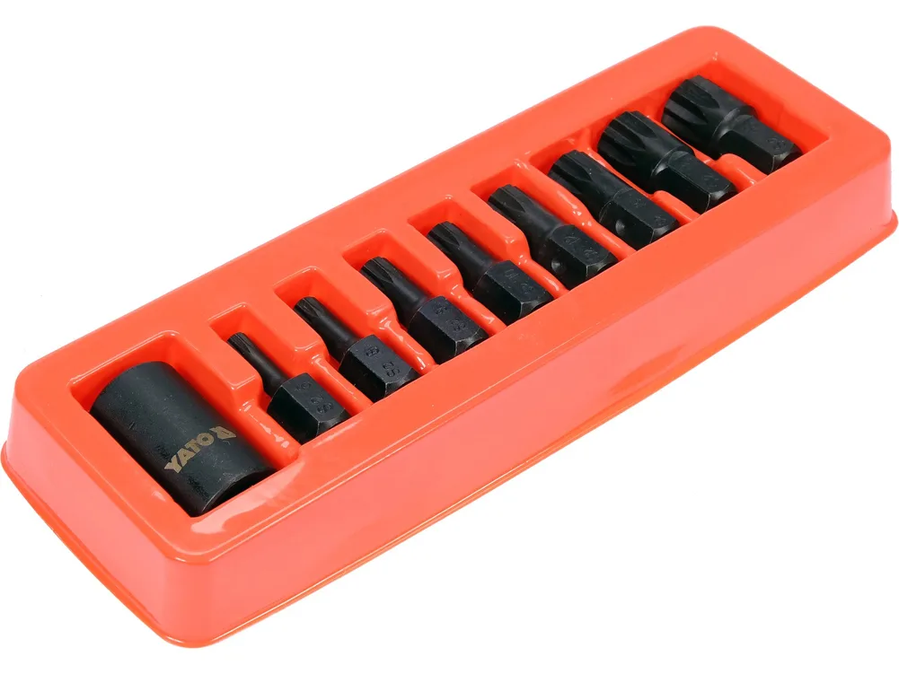 Set biți de impact spline, cu adaptor 1/2'', 9 piese