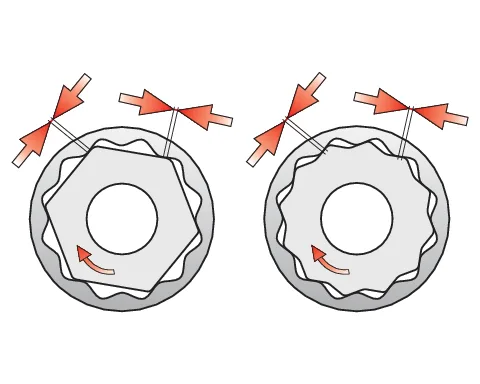 Tubulară bihexagonală, 22 mm, 1/2''
