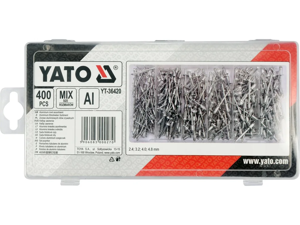 Set popnituri aluminiu, 400 buc