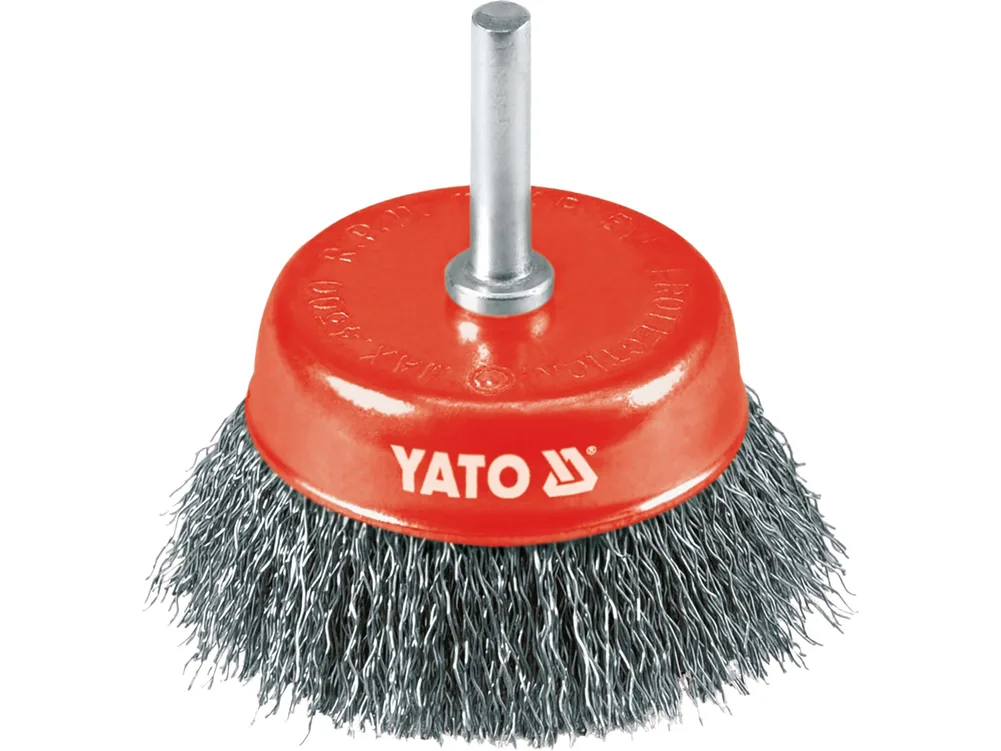 Perie cupă cu ax 75 mm, sârmă ondulată oțel inoxidabil